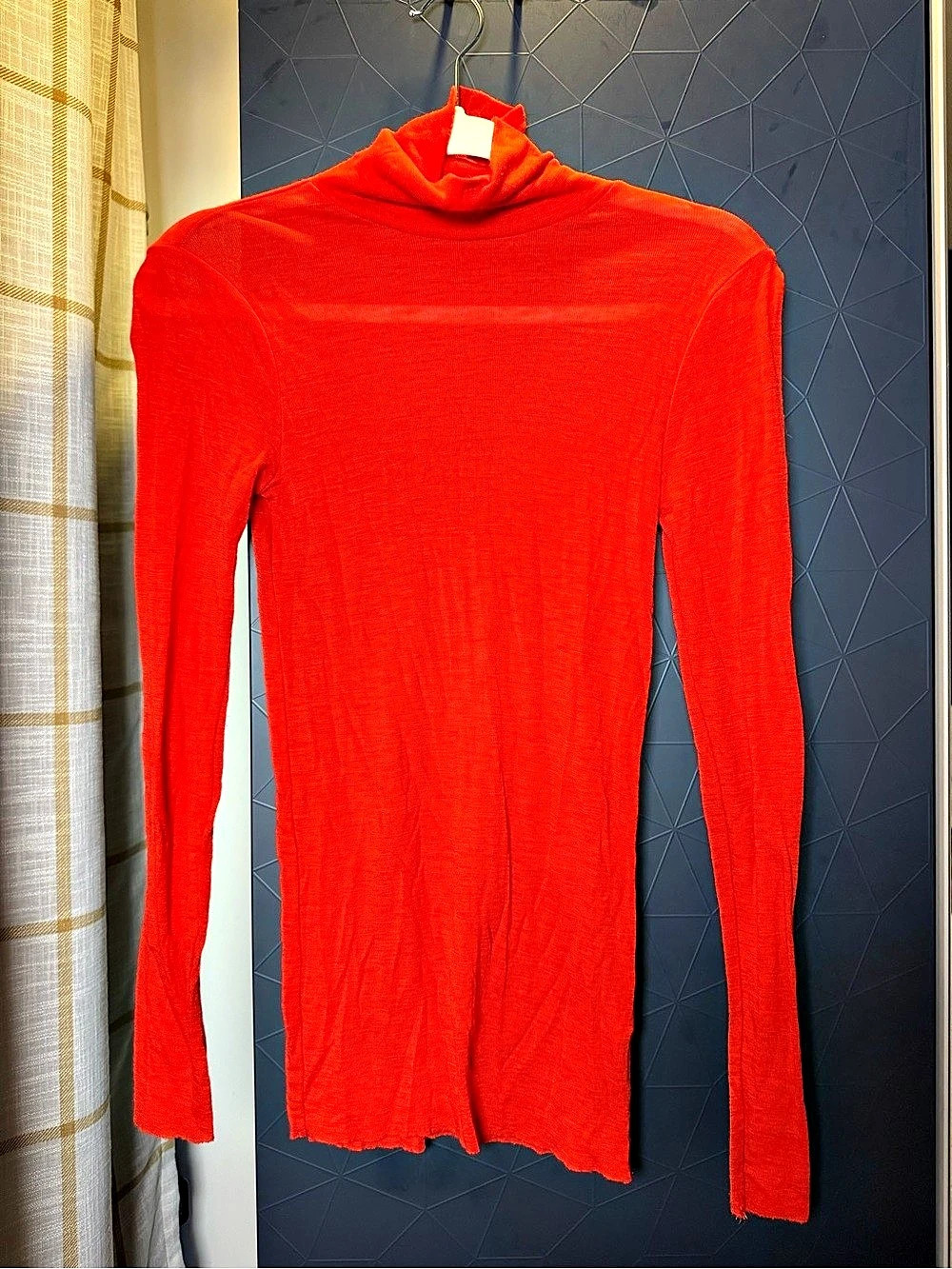 COS Merino Wool Turtleneck Top Red Size Medium